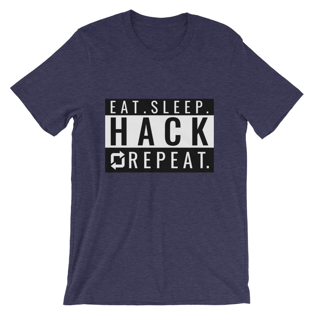 Eat seep hack repeat - Short-Sleeve Unisex T-Shirt (back) by DarkByteGear