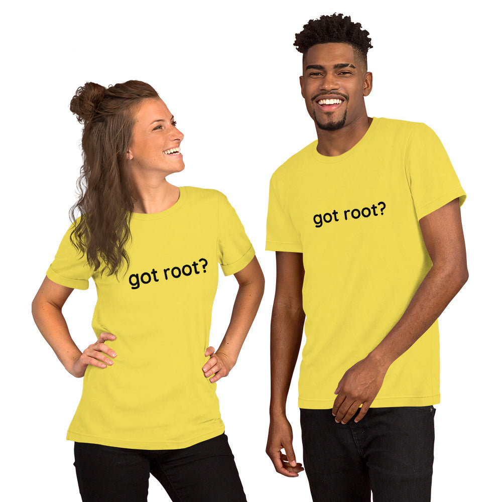 Got root - Short-Sleeve Unisex T-Shirt (black text) by DarkByteGear