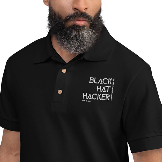 Black Hat Hacker v1 - Embroidered Polo Shirt by DarkByteGear