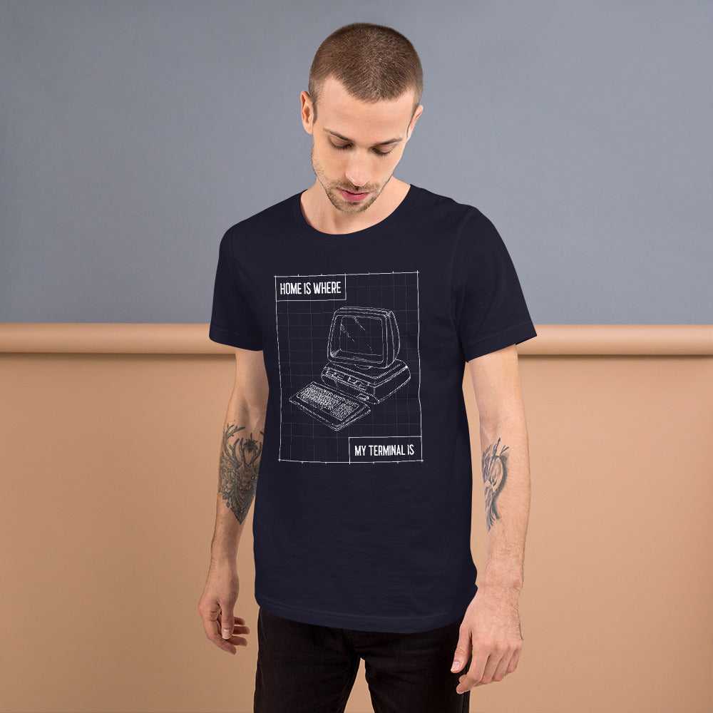 Home is where my terminal is - Short-Sleeve Unisex T-Shirt by DarkByteGear