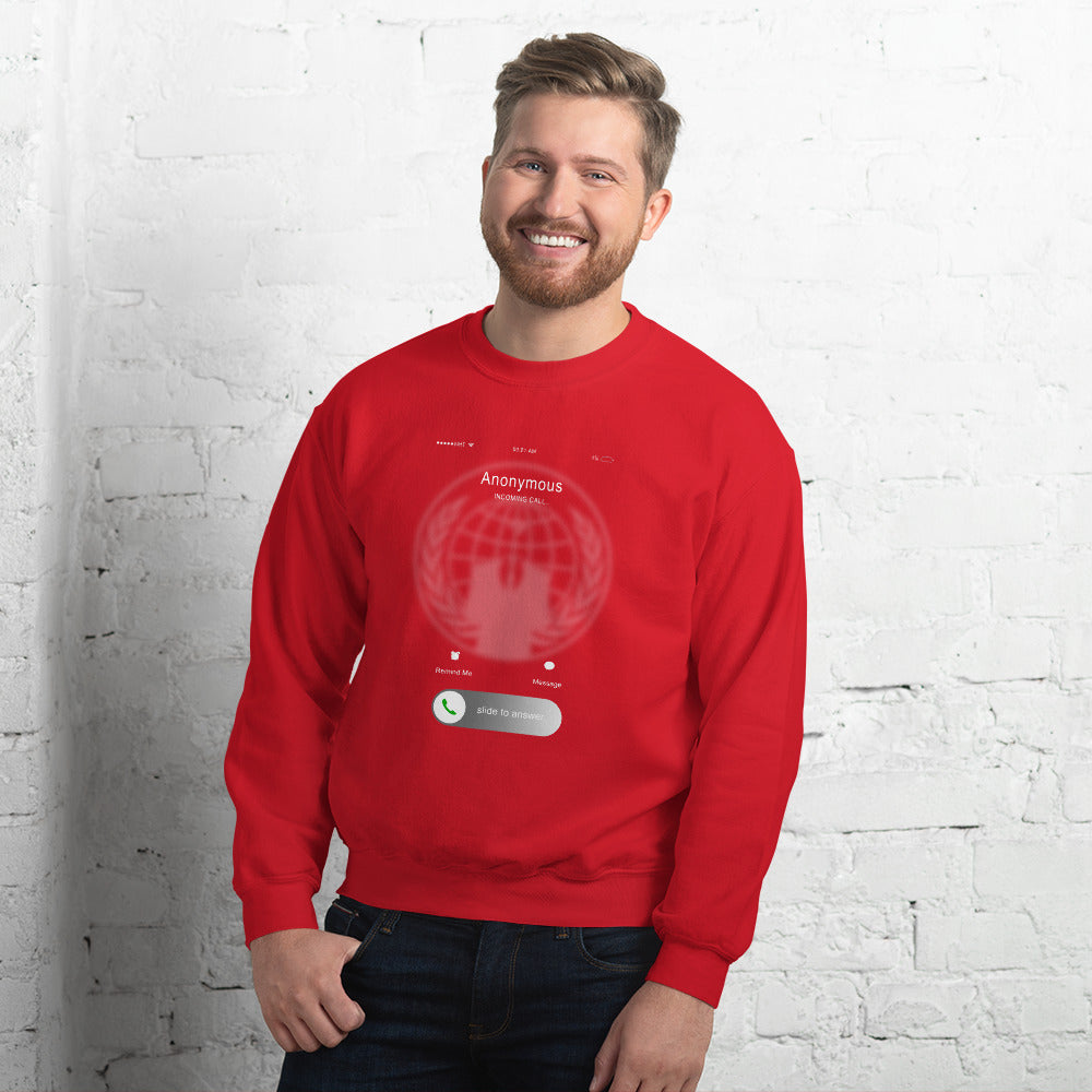 Anonymous incoming call - Unisex Sweatshirt by DarkByteGear