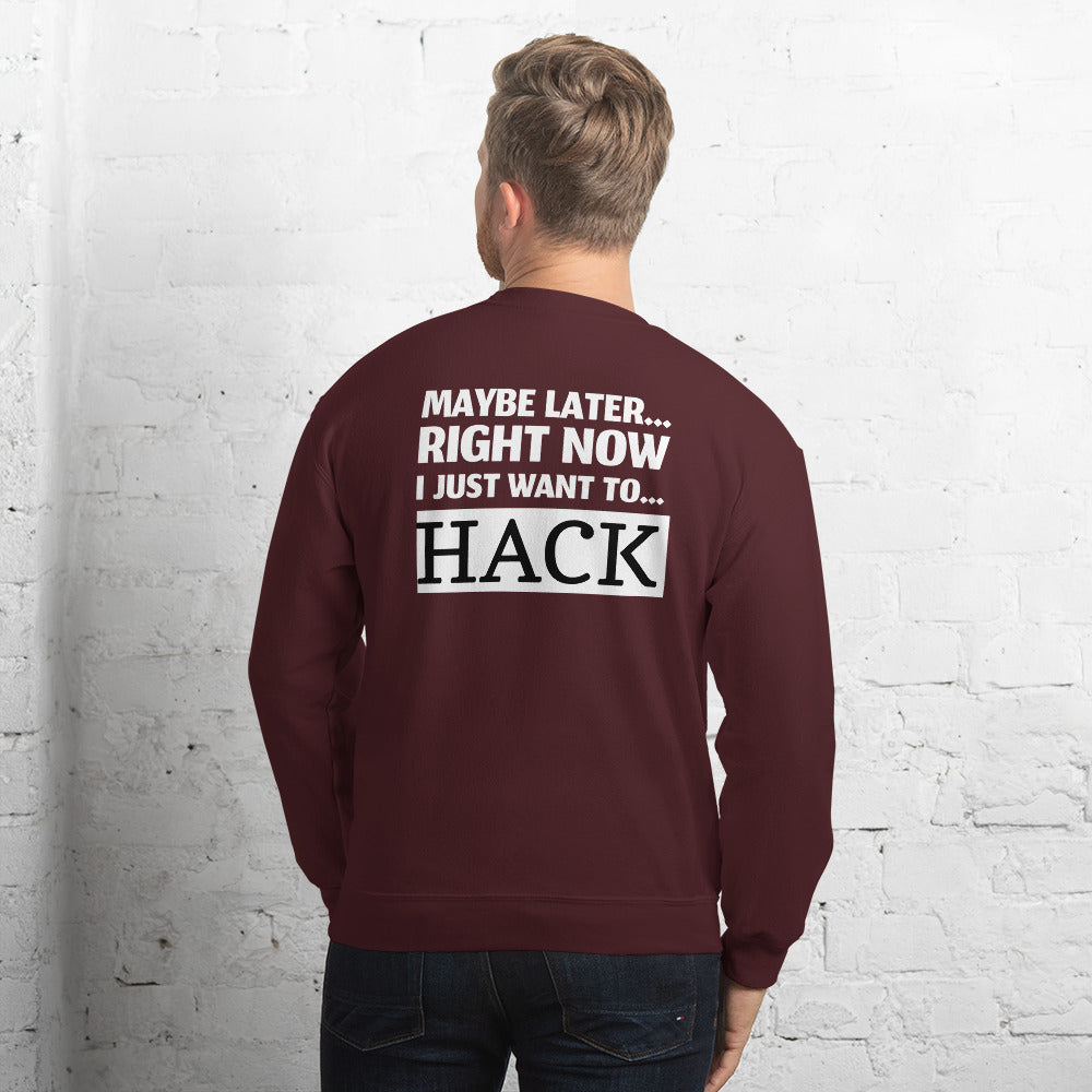 Maybe later... right now I just want to... hack - Unisex Sweatshirt by DarkByteGear