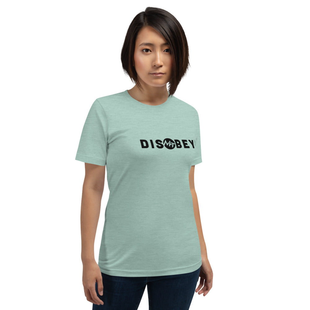 Disobey - Short-Sleeve Unisex T-Shirt (black text) by DarkByteGear