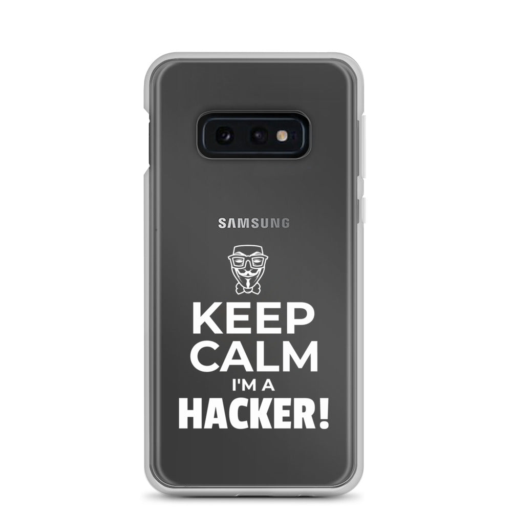 Keep Calm I'm a hacker! - Samsung Case (white text) by DarkByteGear