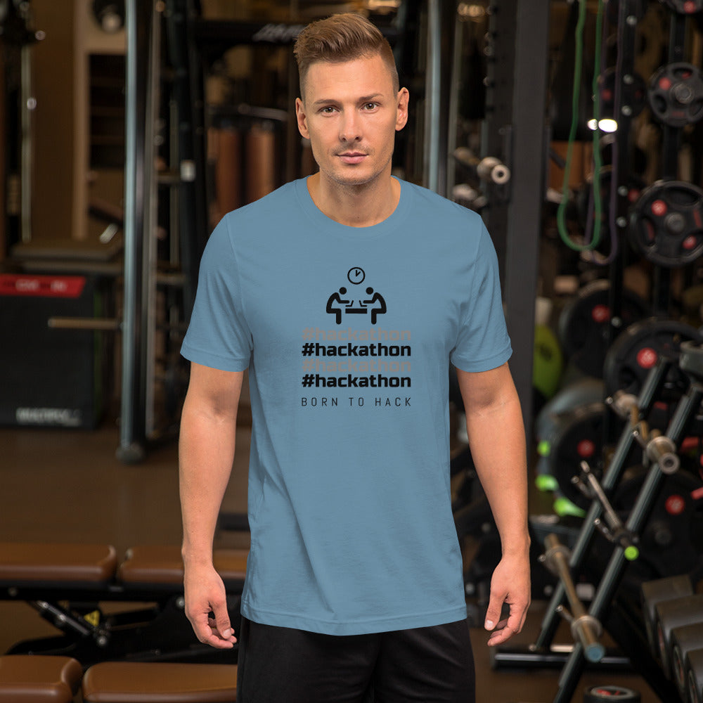 #hackathon - Short-Sleeve Unisex T-Shirt (black text) by DarkByteGear