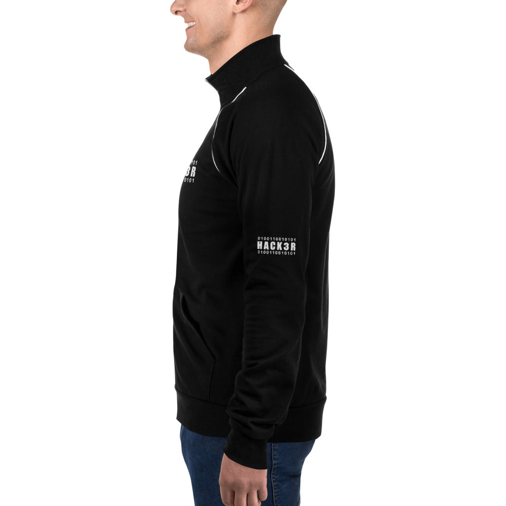 0100110010101 Hack3r - Piped Fleece Jacket by DarkByteGear