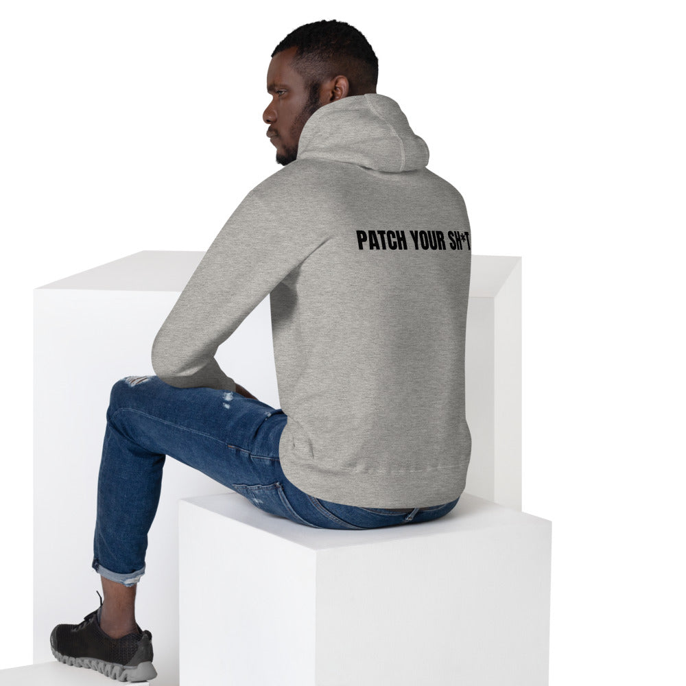 PATCH YOUR SH*T - Unisex Hoodie (black text) by DarkByteGear