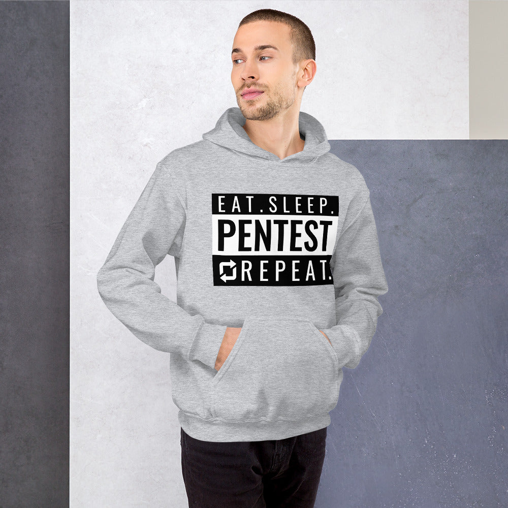 Eat sleep pentest repeat - Unisex Hoodie (white) by DarkByteGear