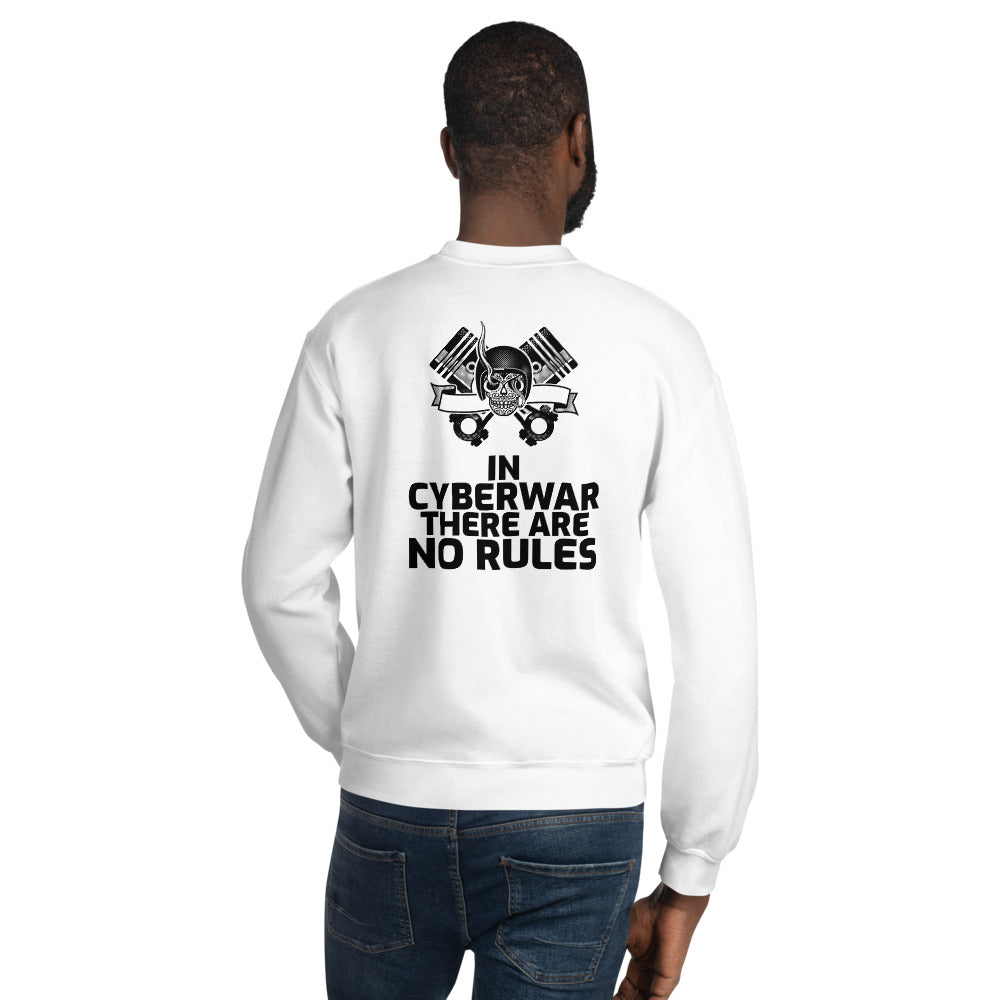 In cyberwar, there are no rules - Unisex Sweatshirt (black text) by DarkByteGear