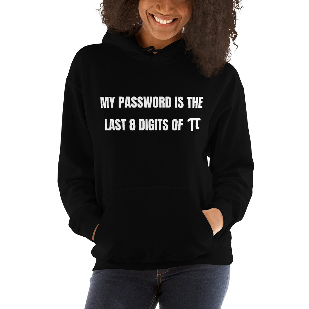 My password is the last 8 digits of π - Hooded Sweatshirt (white text) by DarkByteGear