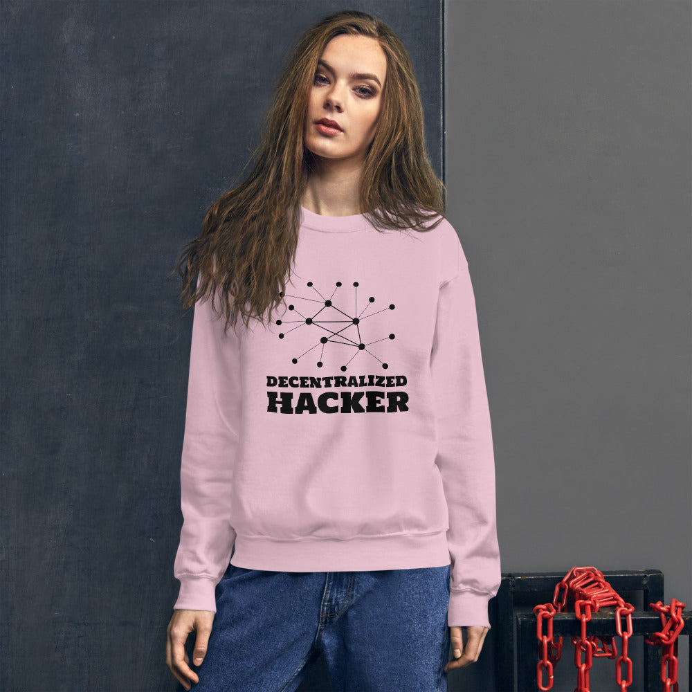 Decentralized Hacker - Unisex Sweatshirt (black text) by DarkByteGear