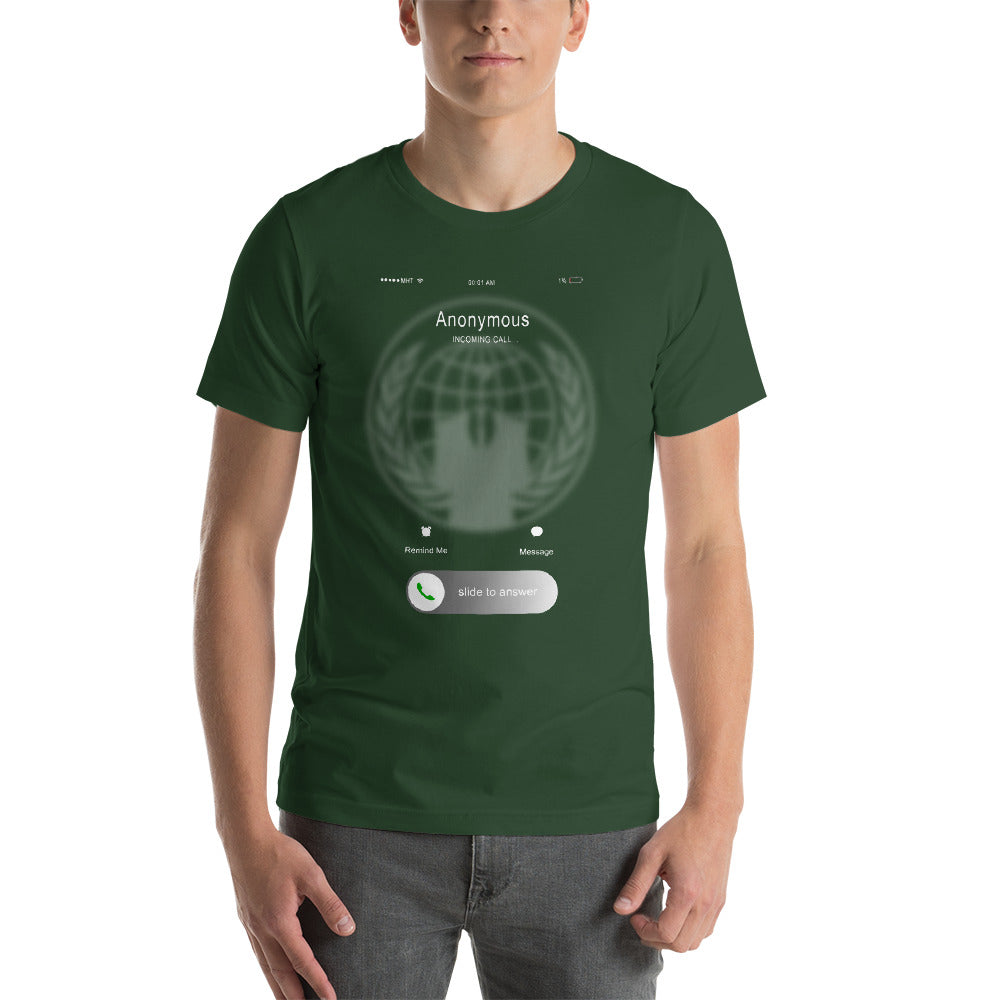 Anonymous incoming call - Short-Sleeve Unisex T-Shirt by DarkByteGear