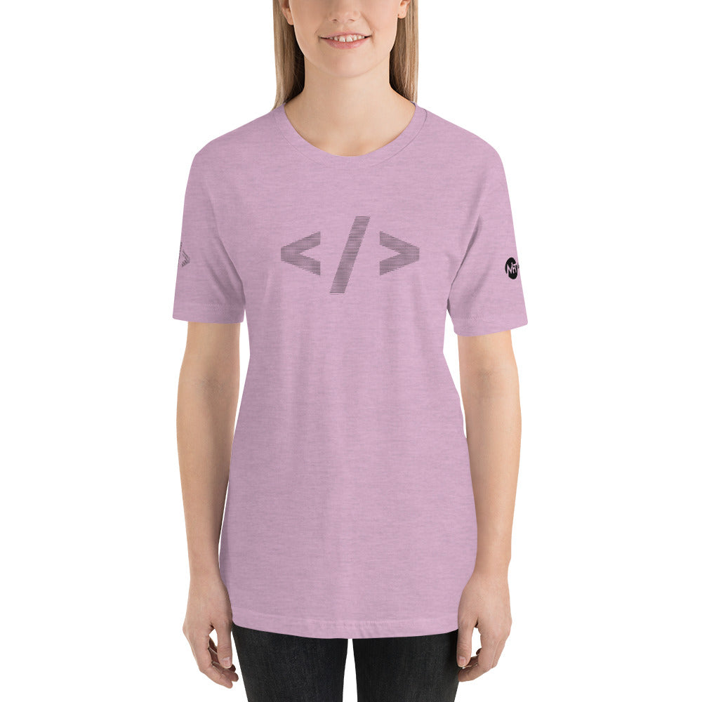Culture of code in ASCII characters - Short-Sleeve Unisex T-Shirt (black text) by DarkByteGear