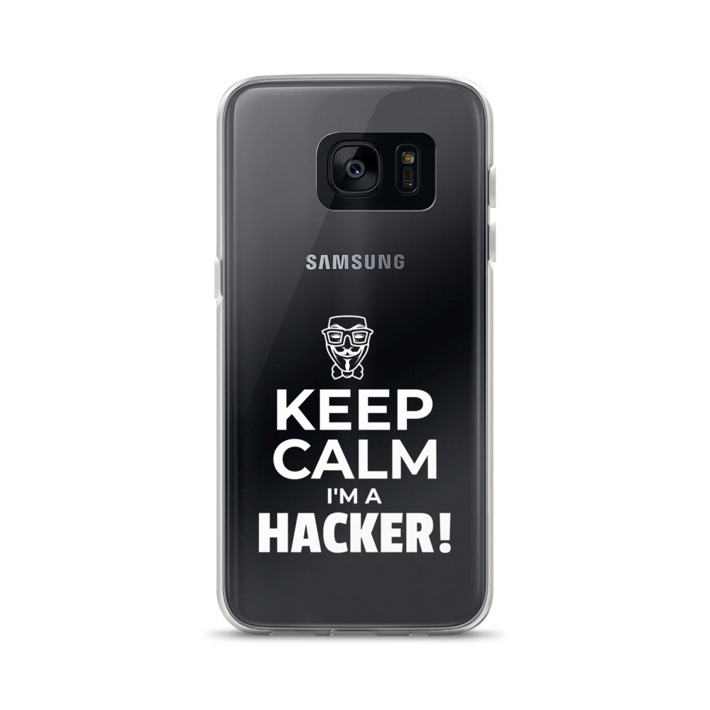 Keep Calm I'm a hacker! - Samsung Case (white text) by DarkByteGear