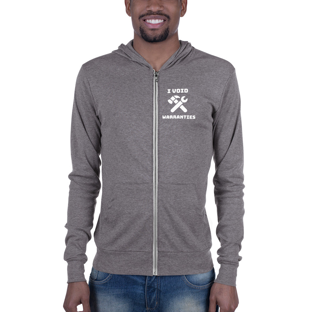 I void warranties - Unisex zip hoodie by DarkByteGear