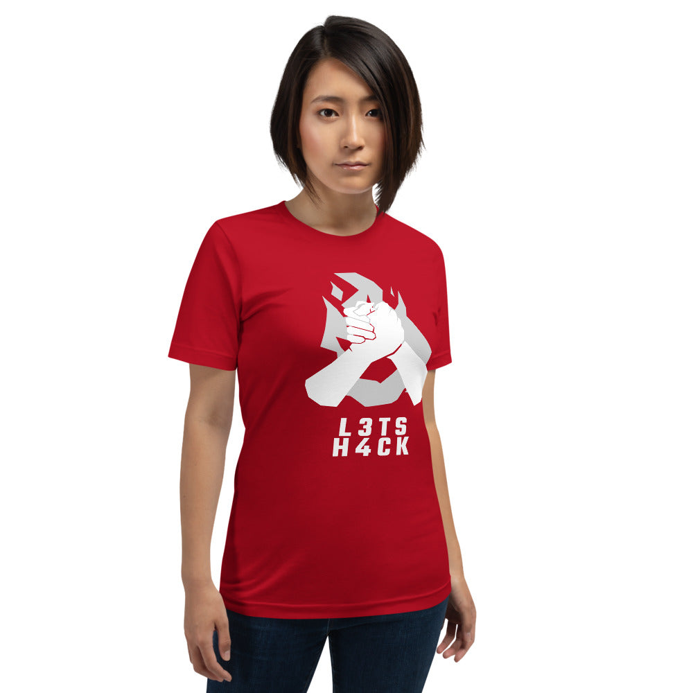 L3ts H4ck - Short-Sleeve Unisex T-Shirt (white text) by DarkByteGear