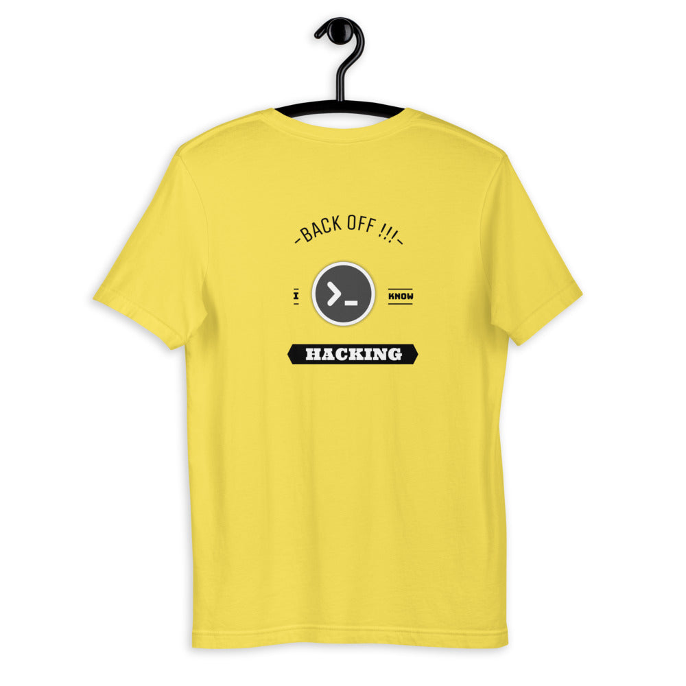 Back off I know hacking - Short-Sleeve Unisex T-Shirt by DarkByteGear