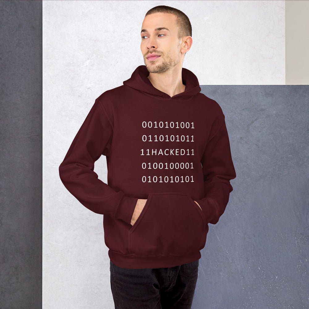 Hacked - Unisex Hoodie (white text) by DarkByteGear