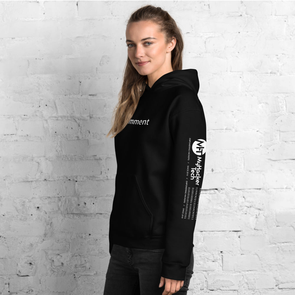 // no comment - Unisex Hoodie ( with sleeve and front designs ) by DarkByteGear