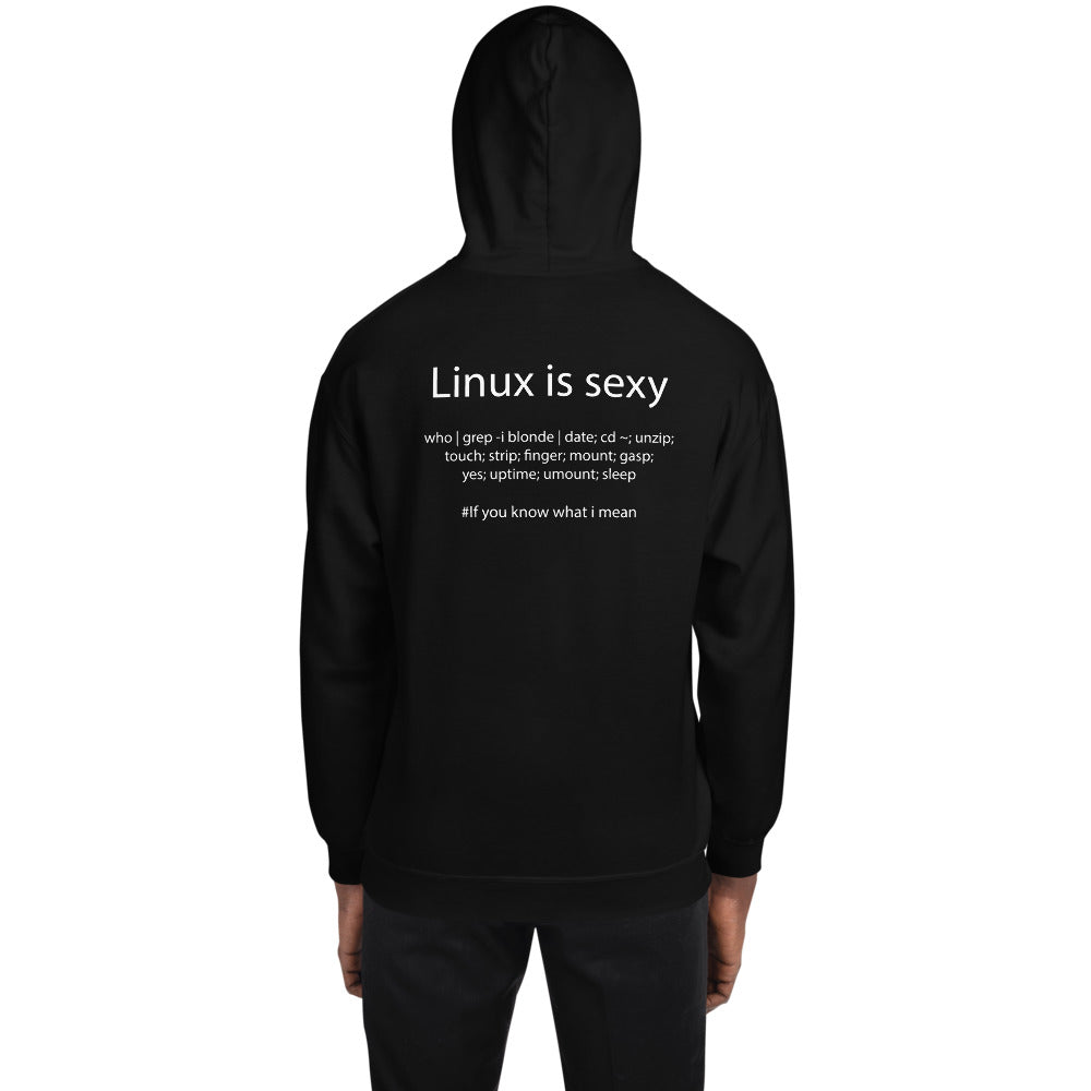 Linux is sexy - Unisex Hoodie ( with back design) by DarkByteGear