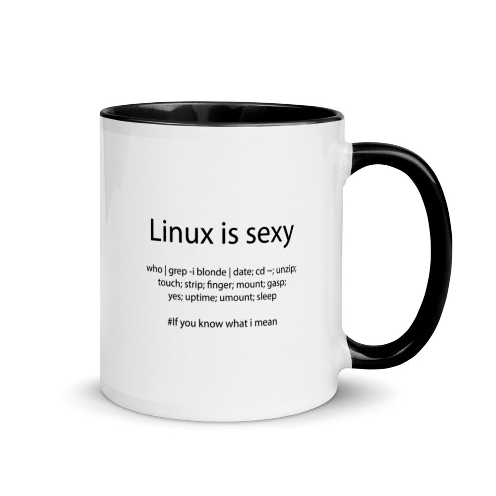 Linux is sexy - Mug with Color Inside by DarkByteGear