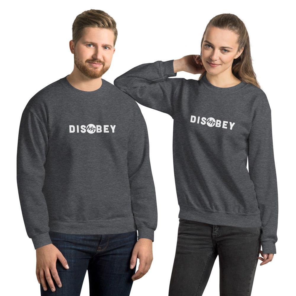 Disobey - Unisex Sweatshirt (white text) by DarkByteGear