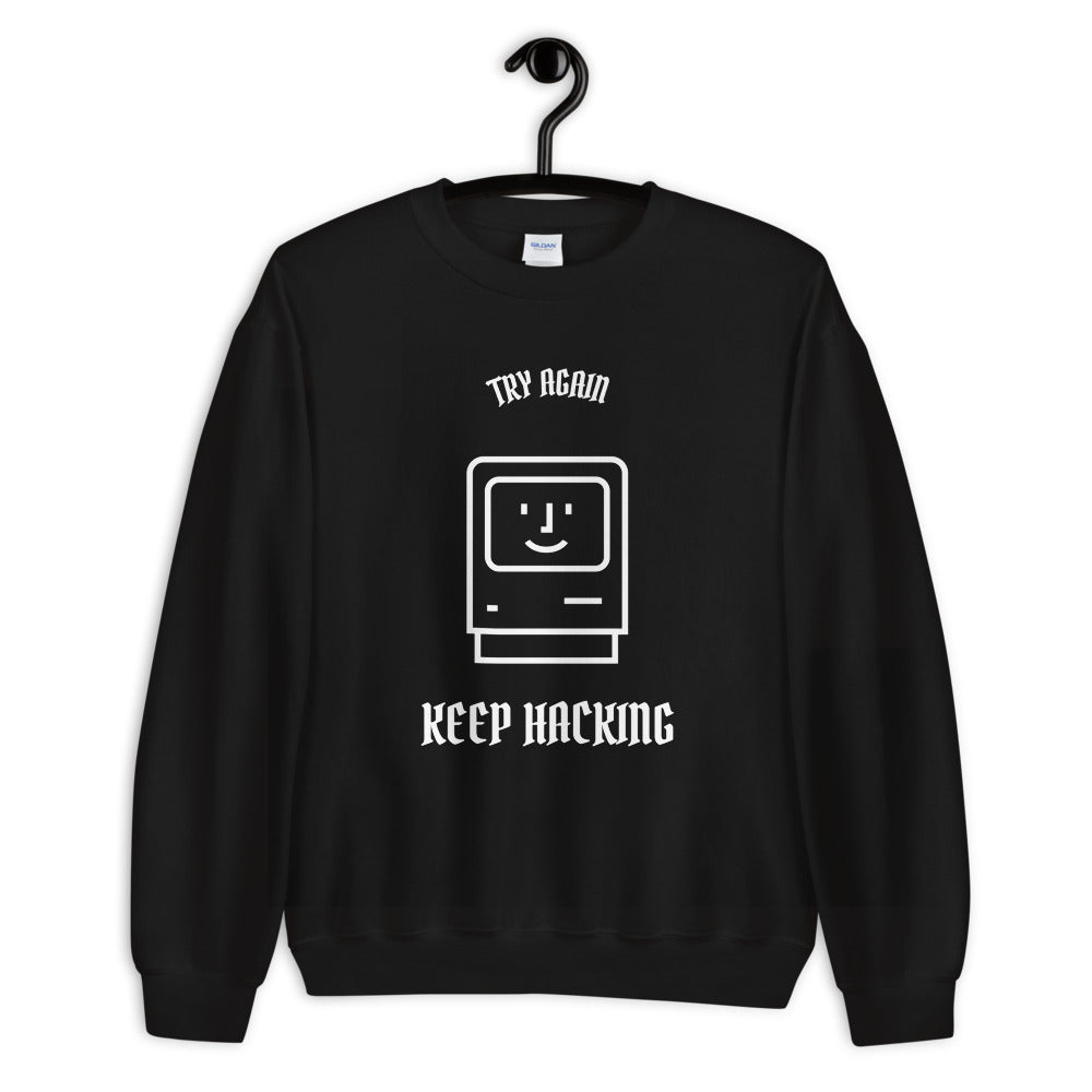 Keep hacking - Sweatshirt (white text) by DarkByteGear
