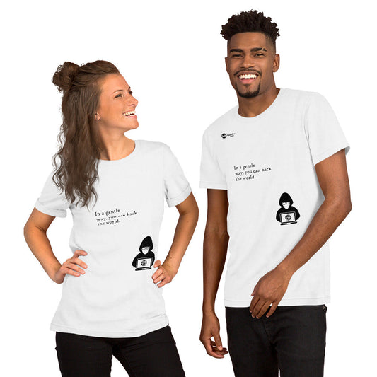 You can hack the world - Short-Sleeve Unisex T-Shirt (black text) by DarkByteGear