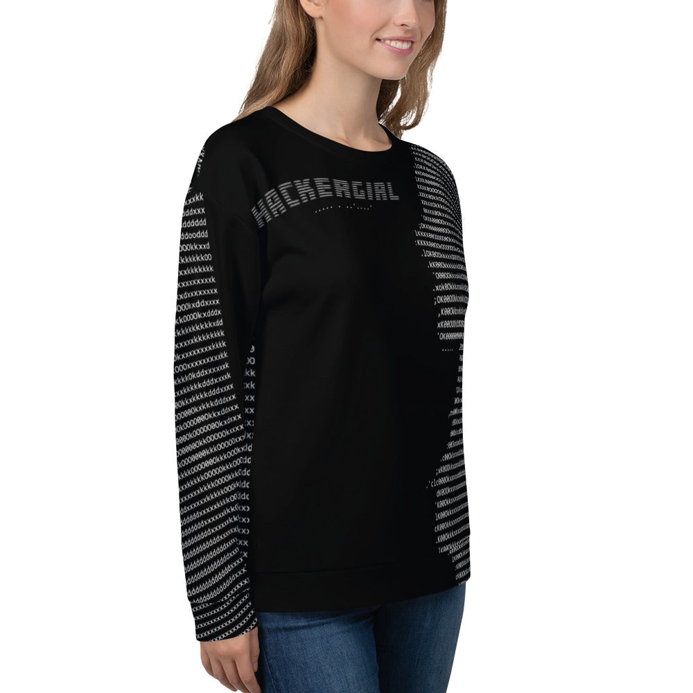Hackergirl v1.4 ASCII - Unisex Sweatshirt by DarkByteGear