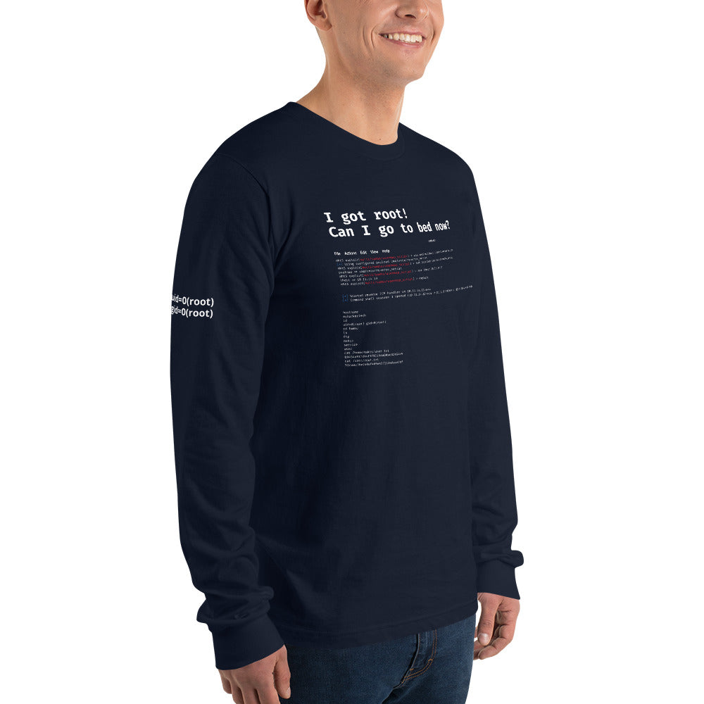 I got root! Can I go to bed now? - Long sleeve t-shirt by DarkByteGear