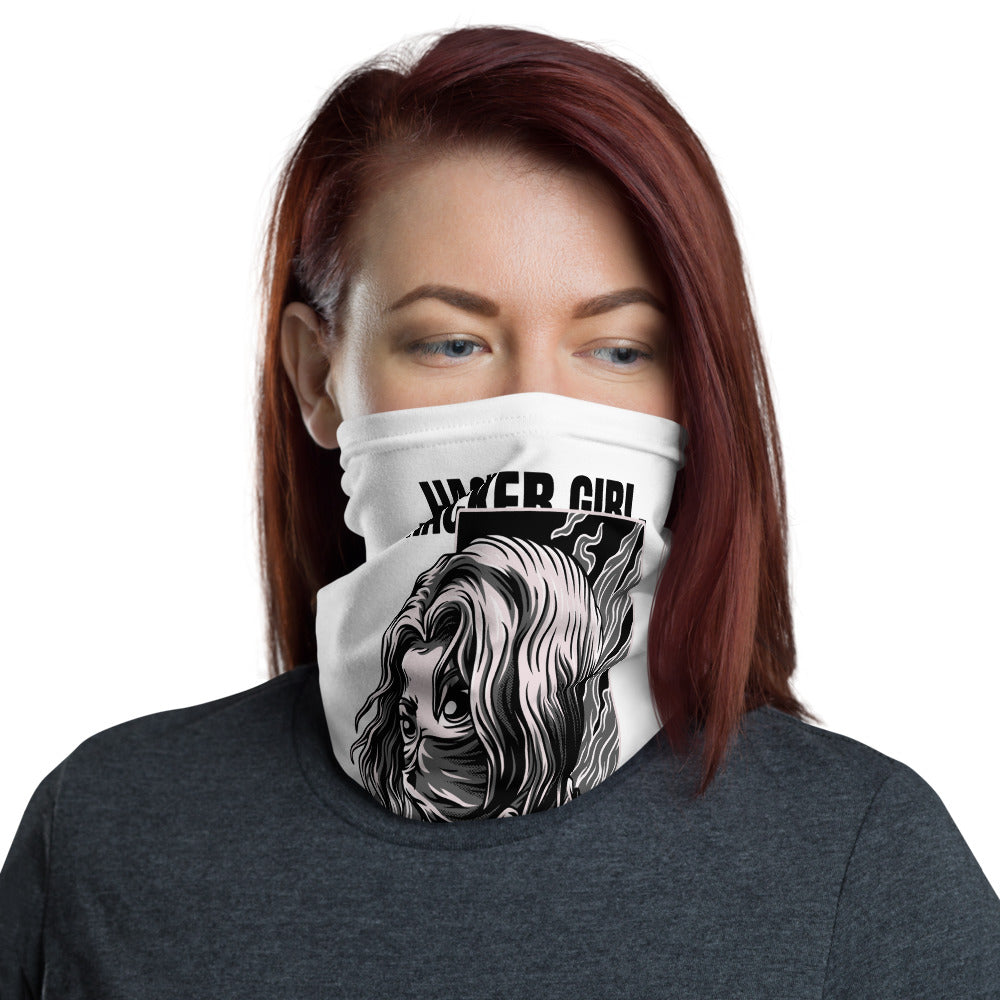 Hacker Girl - Neck Gaiter (black text) by DarkByteGear