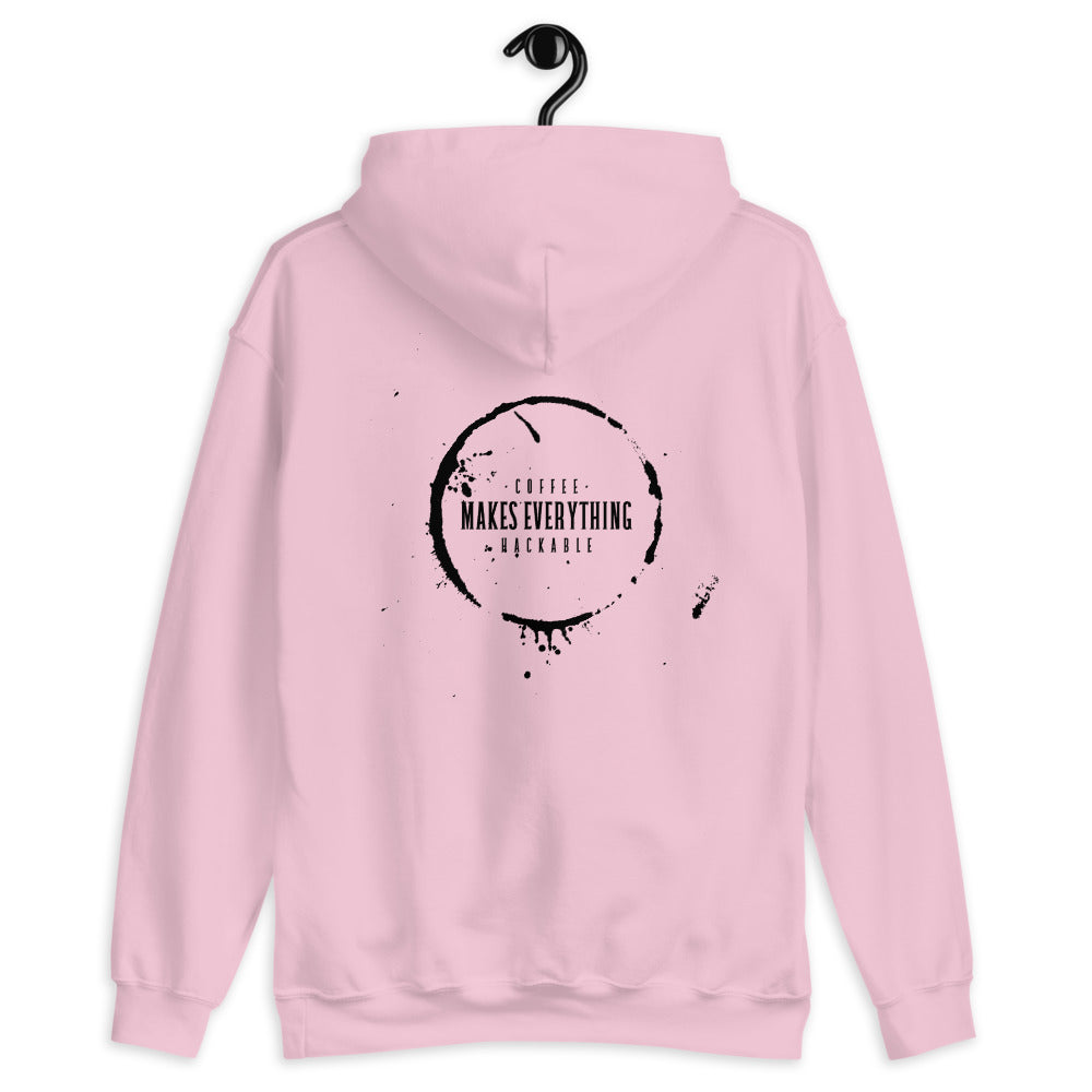 Coffee makes everything hackable - Unisex Hoodie (black text) by DarkByteGear