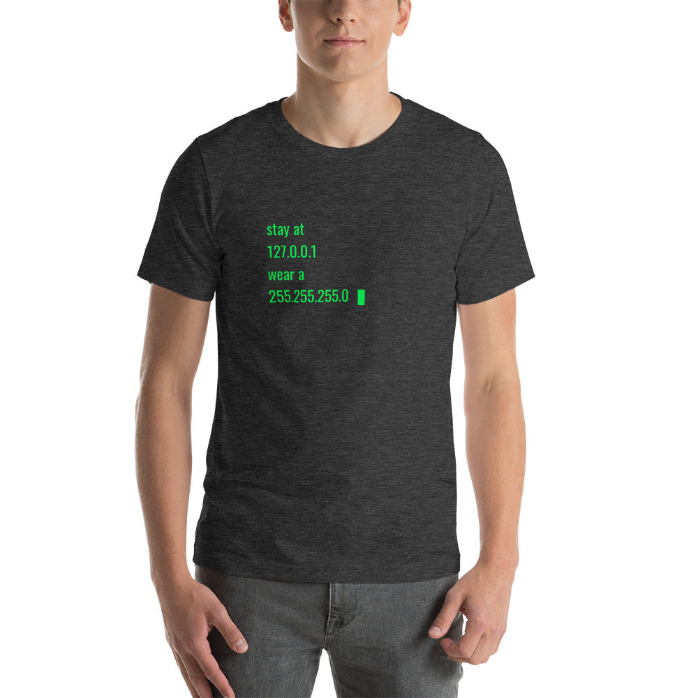 stay at at home, wear a mask - Short-Sleeve Unisex T-Shirt by DarkByteGear