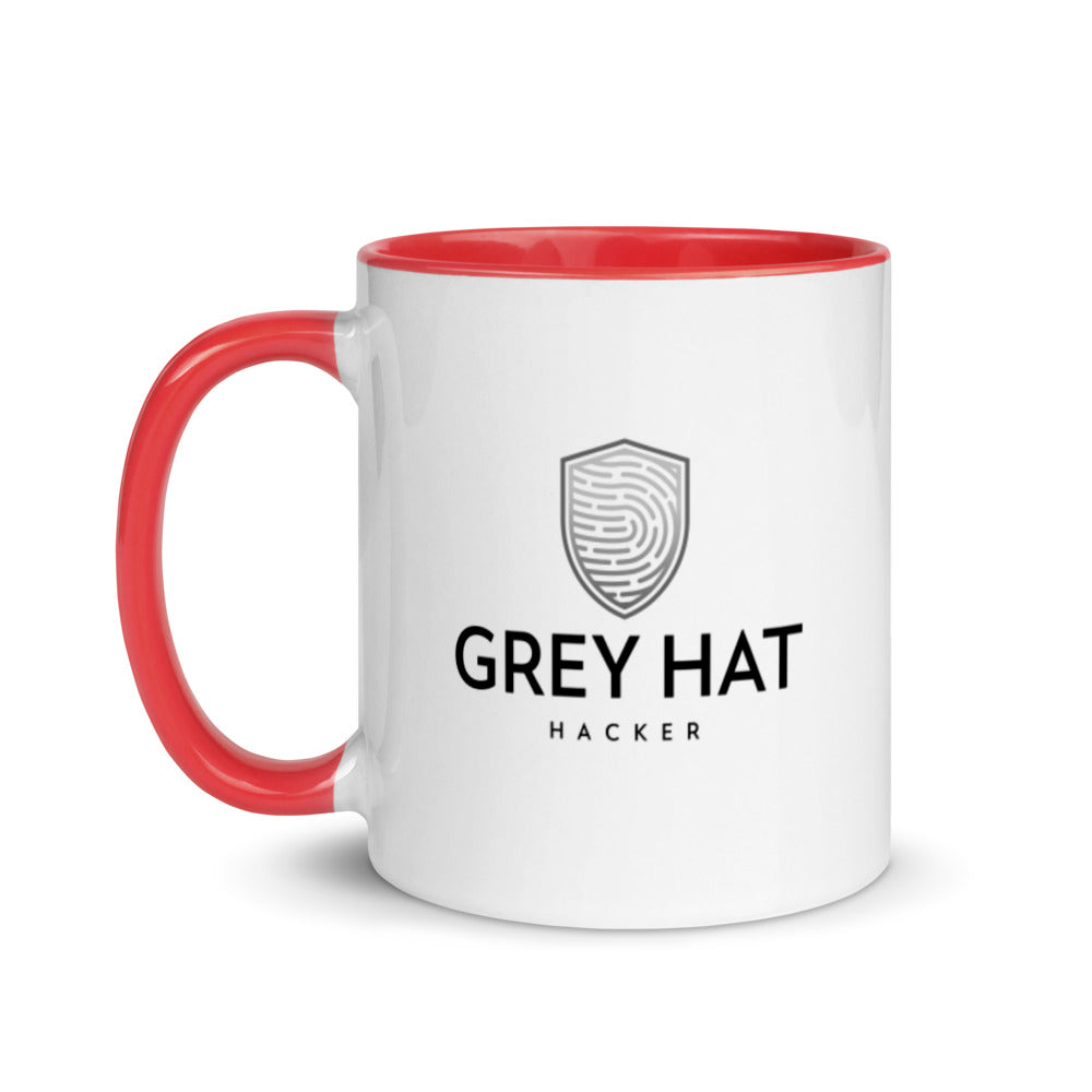 Grey Hat Hacker v1 - Mug with Color Inside by DarkByteGear
