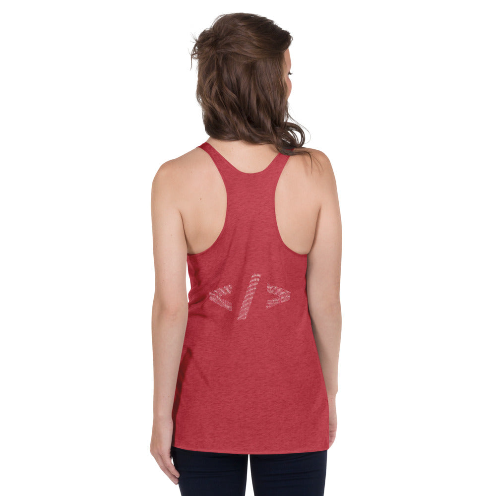 Culture of code in ASCII characters - Women's Racerback Tank by DarkByteGear