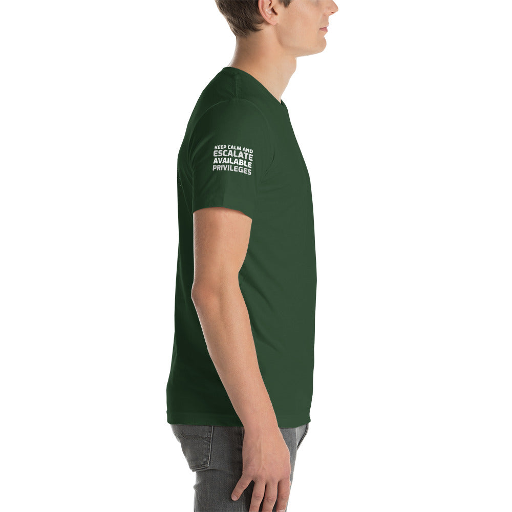 Keep calm and escalate privileges - Short-Sleeve Unisex T-Shirt ( with all sides designs) by DarkByteGear