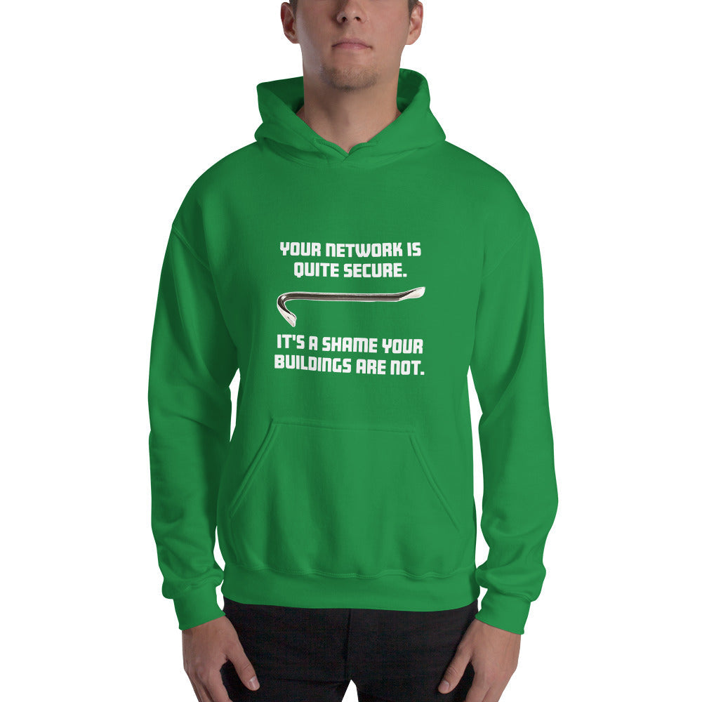 Your network is quite secure - Unisex Hoodie (white text) by DarkByteGear