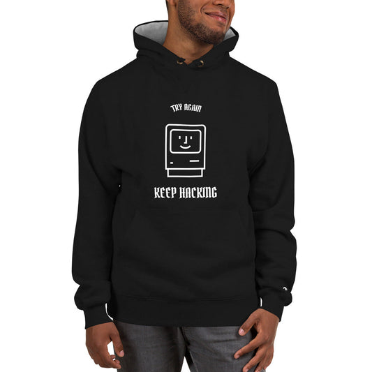 Keep hacking - Champion Hoodie by DarkByteGear