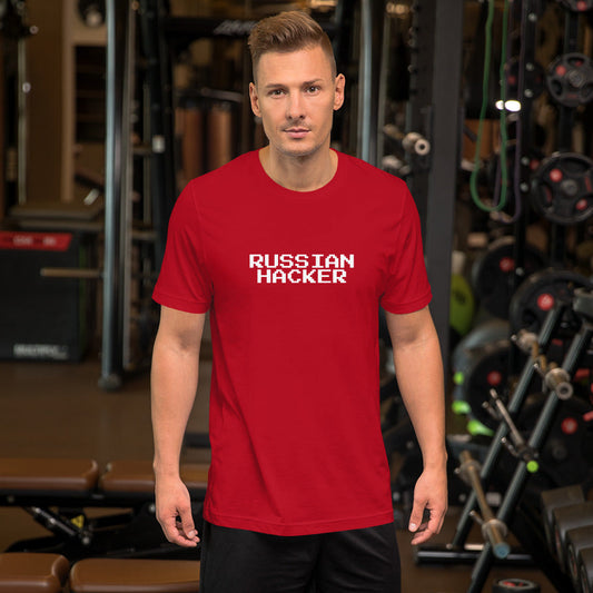 Russian Hacker - Short-Sleeve Unisex T-Shirt (white text) by DarkByteGear