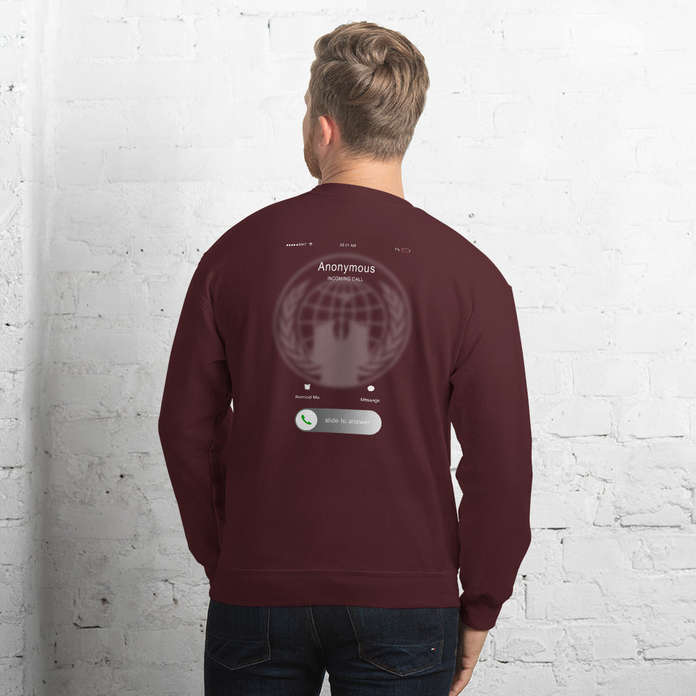 Anonymous incoming call - Unisex Sweatshirt by DarkByteGear