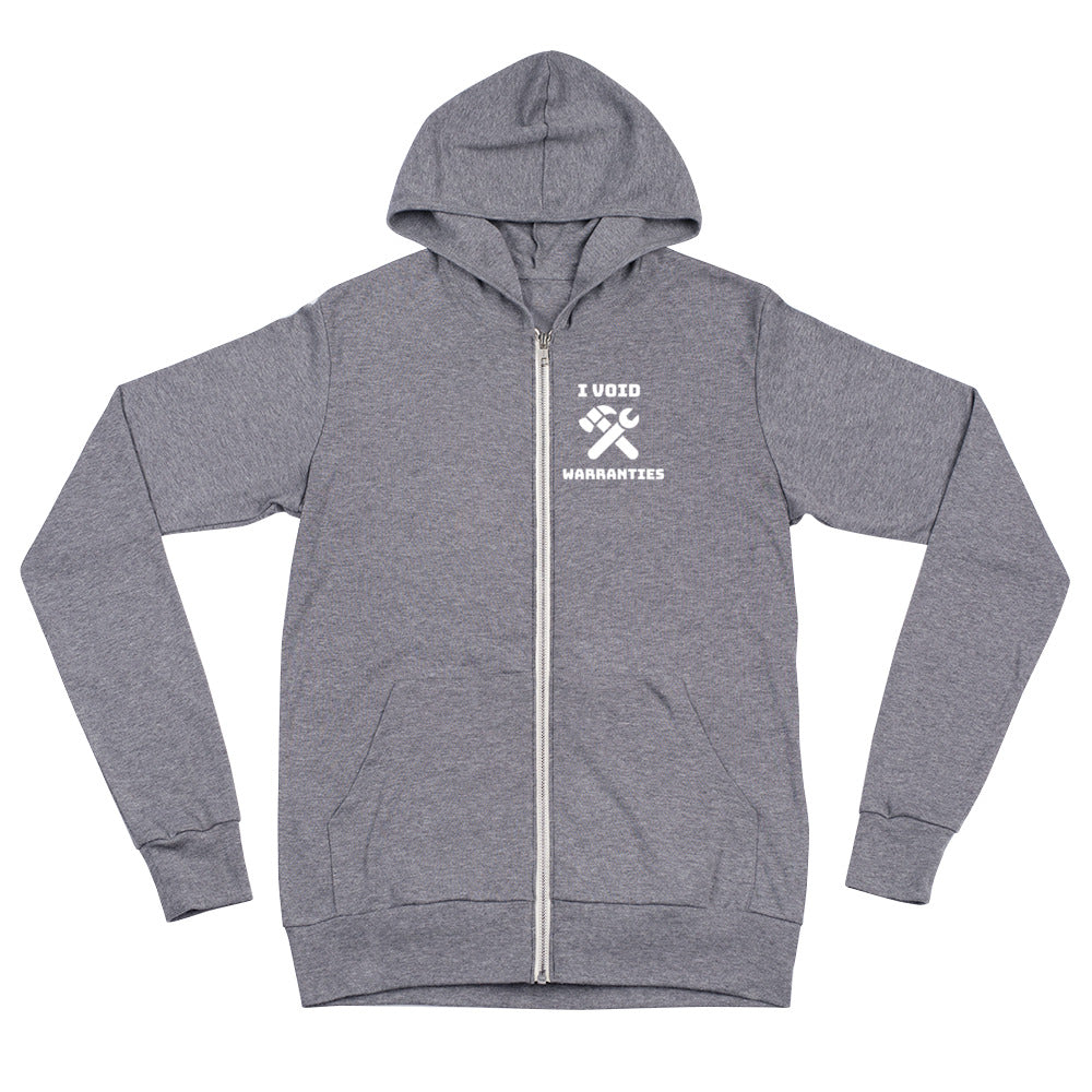 I void warranties - Unisex zip hoodie by DarkByteGear