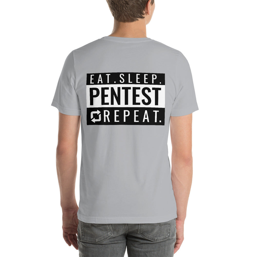 Eat sleep pentest repeat - Short-Sleeve Unisex T-Shirt (white) by DarkByteGear