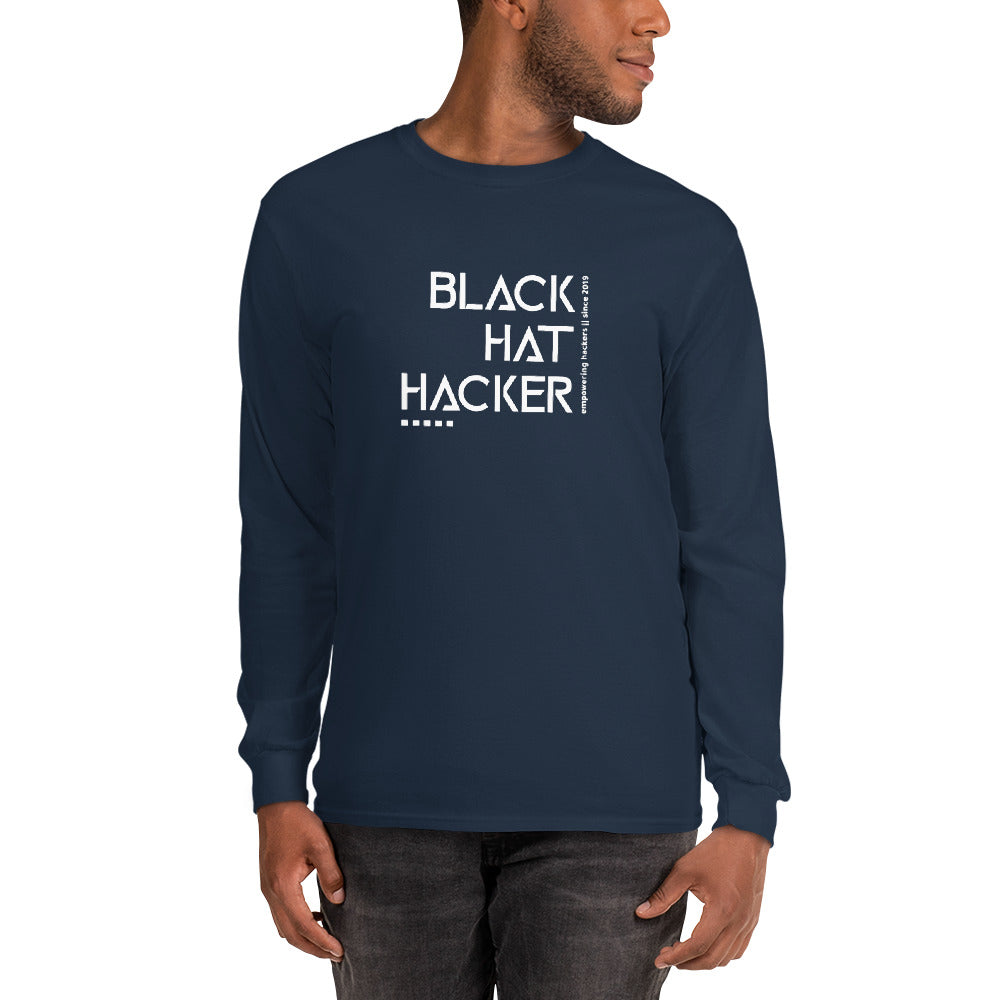 Black Hat Hacker v1 - Men’s Long Sleeve Shirt by DarkByteGear