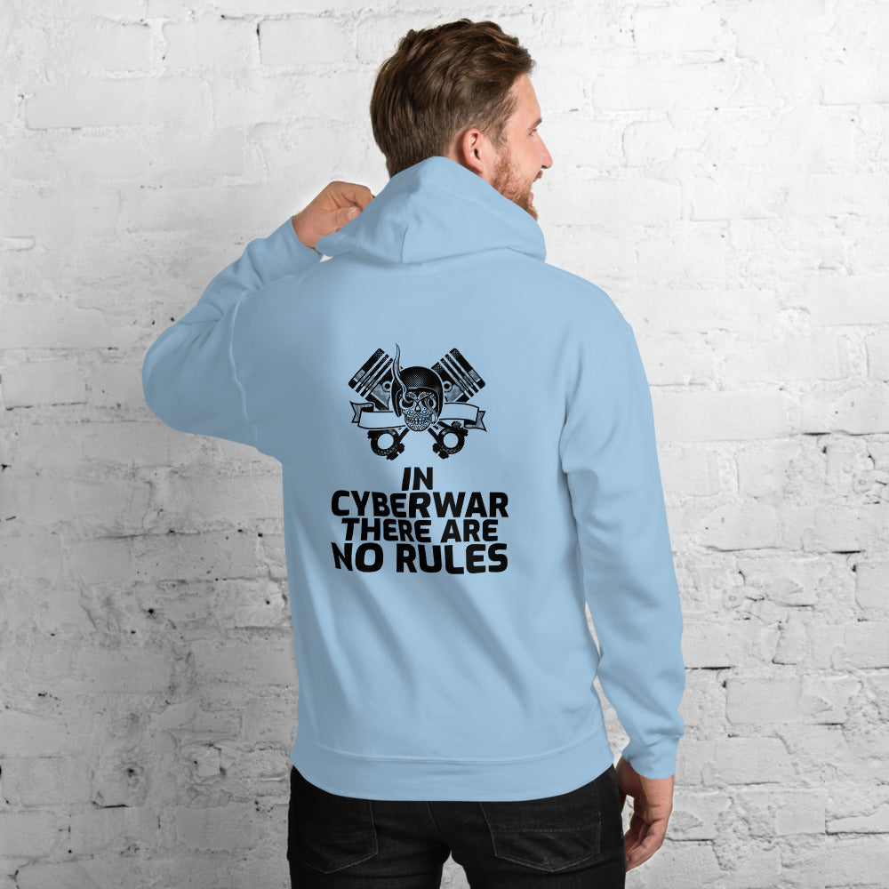 In cyberwar, there are no rules - Unisex Hoodie (black text) by DarkByteGear