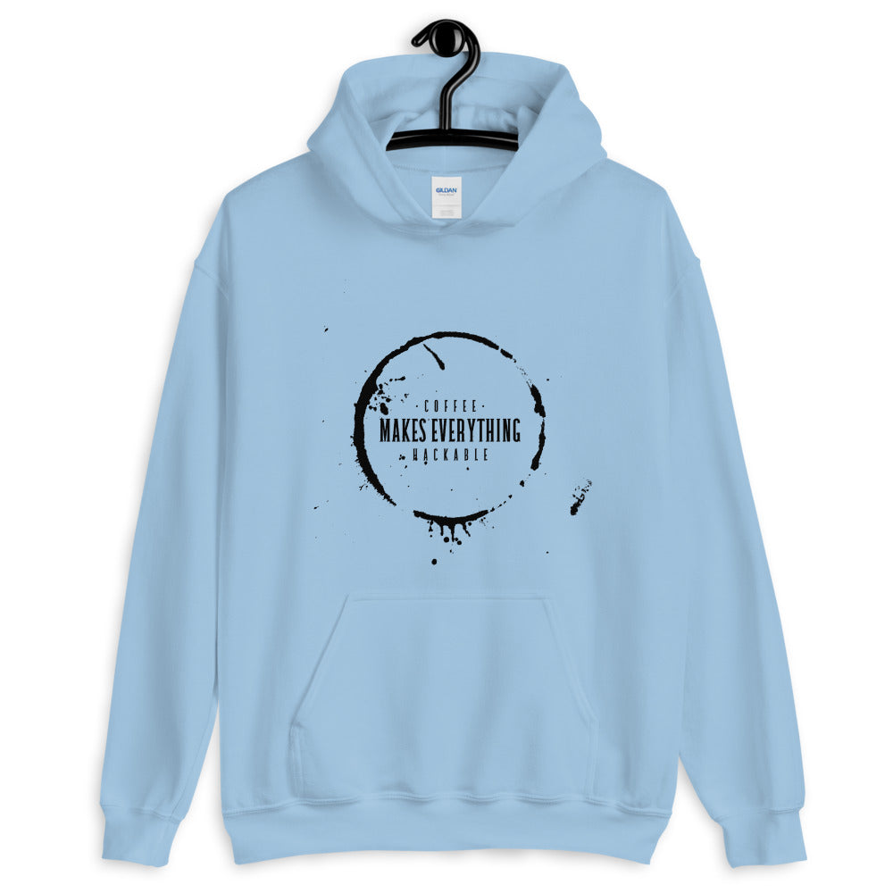 Coffee makes everything hackable - Unisex Hoodie (black text) by DarkByteGear