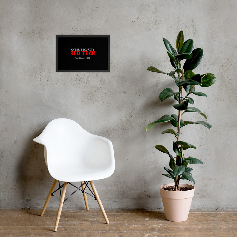 Custom Cyber Security Red team - Framed poster by DarkByteGear