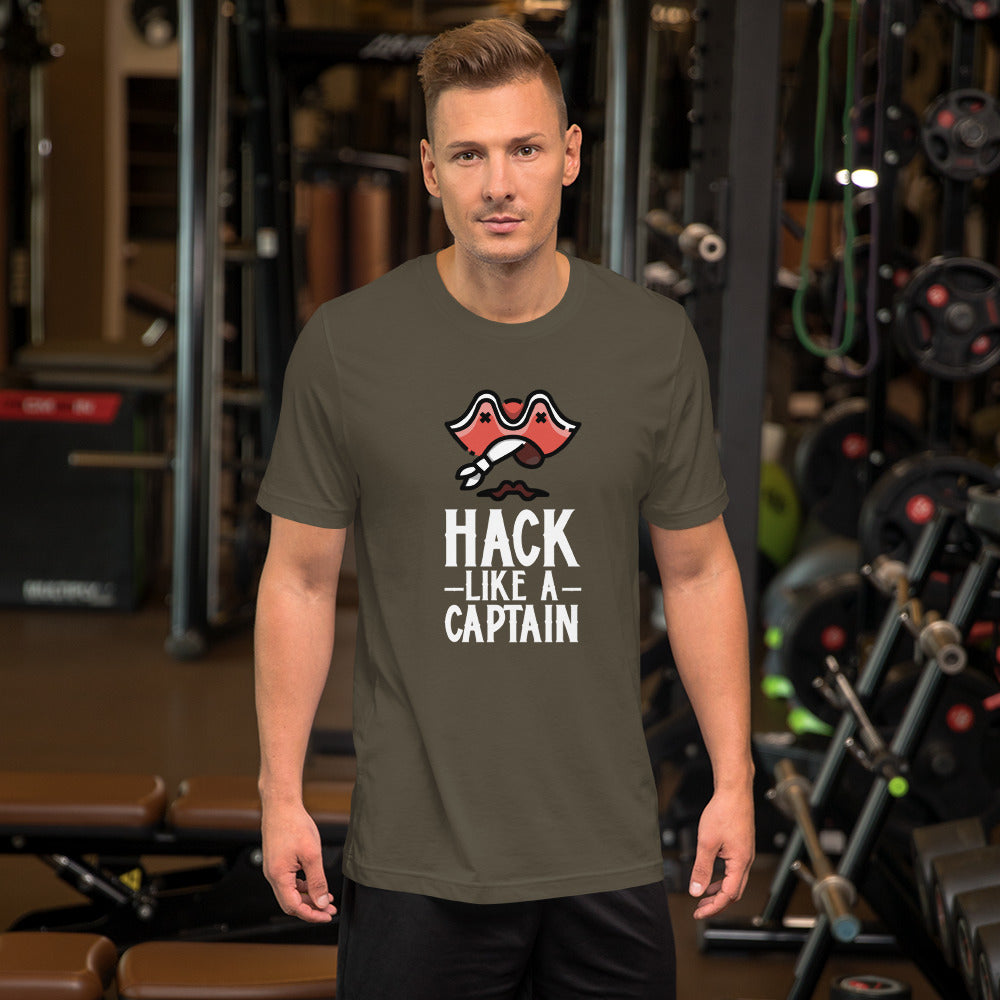 Hack like a captain - Short-Sleeve Unisex T-Shirt by DarkByteGear