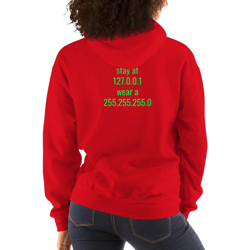 stay at at home, wear a mask - Unisex Hoodie (with back design) by DarkByteGear
