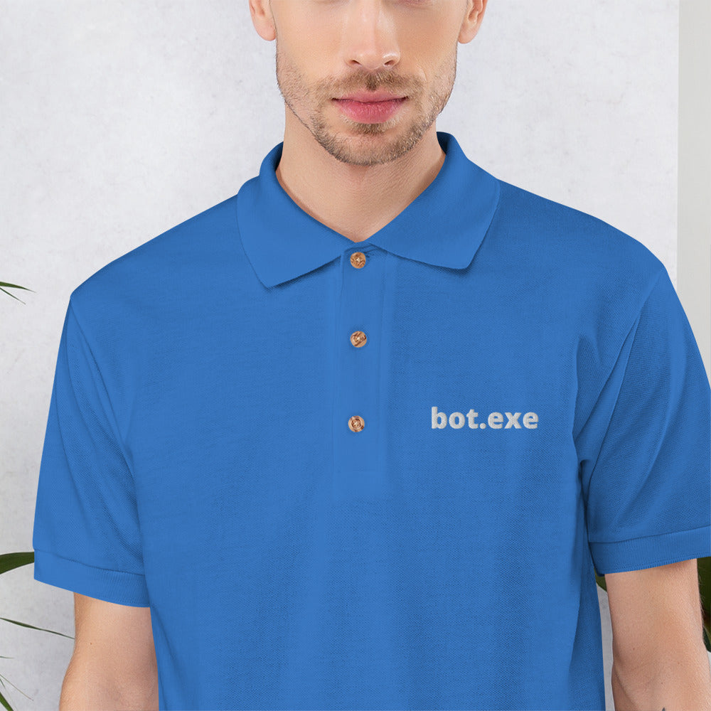 bot.exe - Embroidered Polo Shirt by DarkByteGear