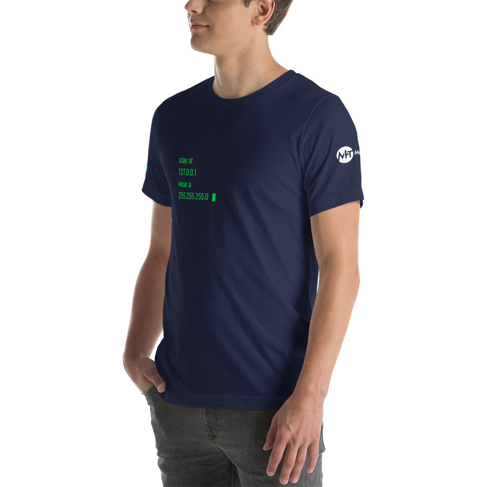stay at at home, wear a mask - Short-Sleeve Unisex T-Shirt by DarkByteGear